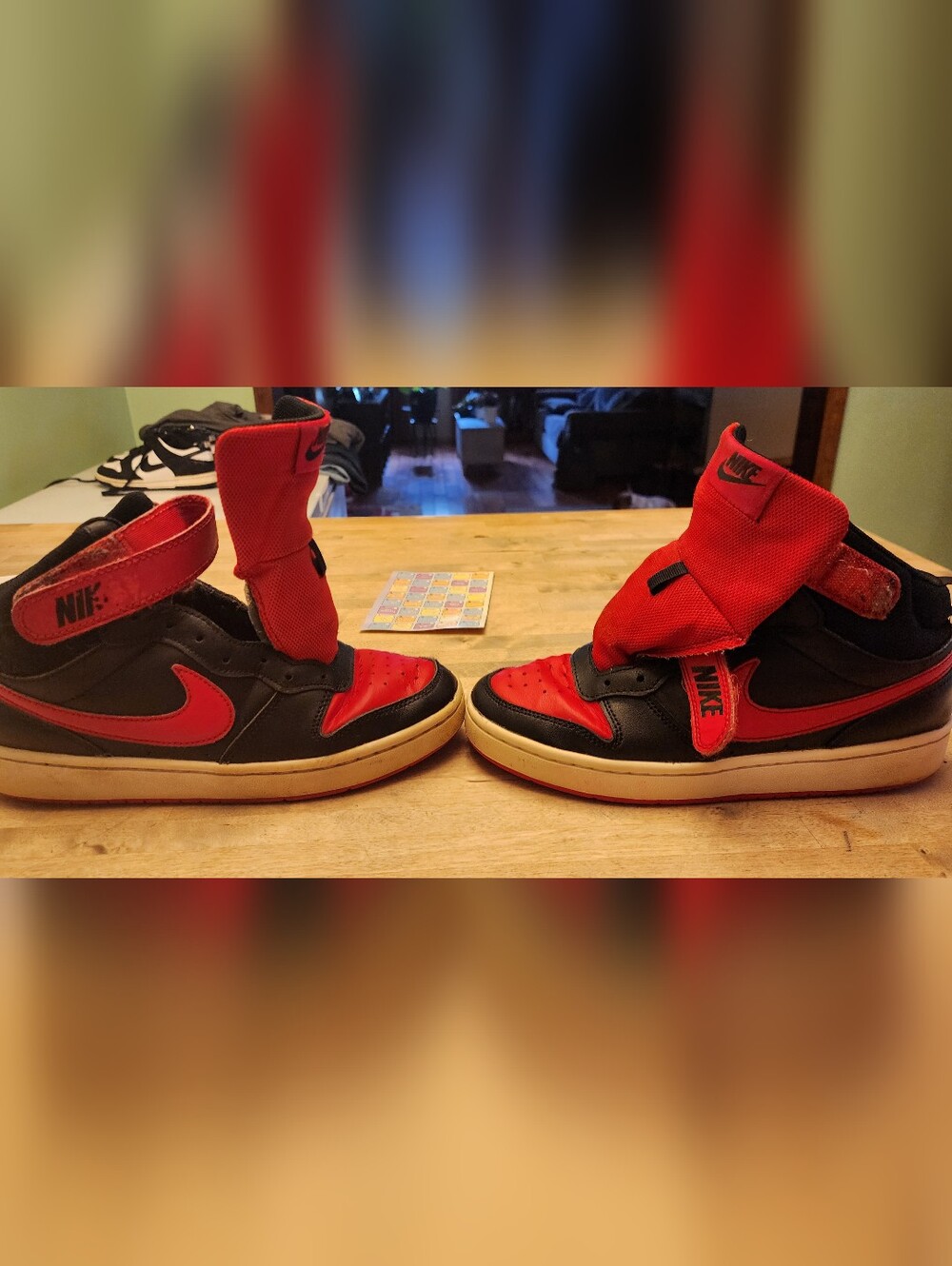 Nike Kids Red and Black High-Top Sneakers